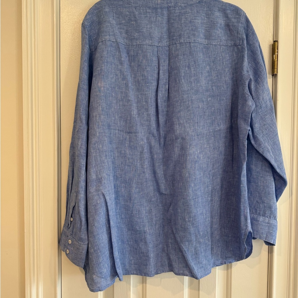 Talbots Light Blue Linen Shirt - Picture 4 of 5